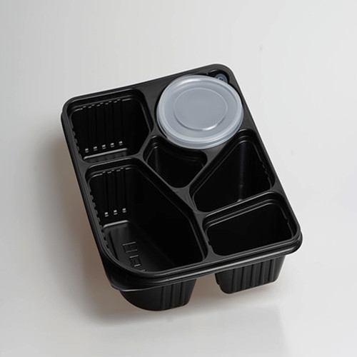 take away plastic black PP food container